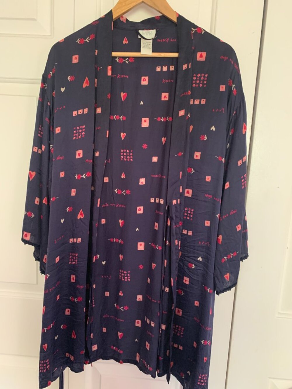 Sweet 100% Silk Robe in Midnight Blue - Picture 6 of 7